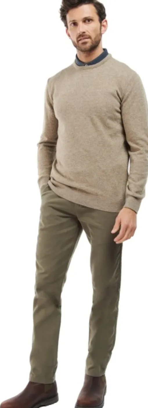 Barbour Essential Lambswool Crew Neck lampaanvillapaita, Fossil Outlet
