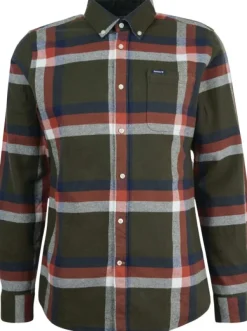 Folley Tailored Fit paita, Olive-Barbour Best