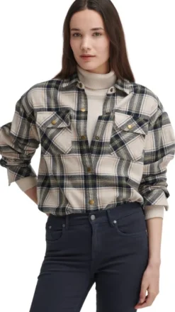 Highfield Check naisten paita, Sand-Barbour Sale