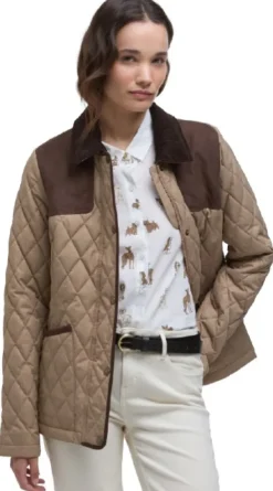 Barbour Keeper Wear Quilt naisten takki, Military Brown Fashion