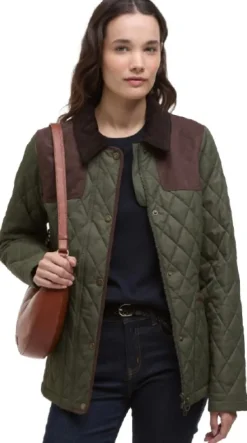 Keeper Wear Quilt naisten takki, Olive-Barbour Discount