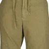 Linen Cotton Mix Short shortsit, Military Green-Barbour Discount