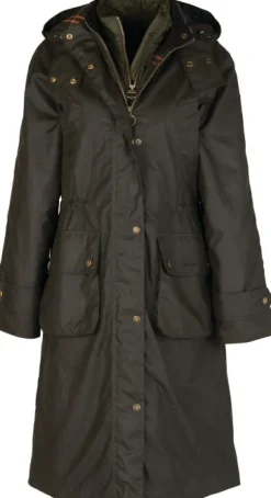 Long Cannich Wax Jacket naisten vahatakki, Olive/Classic-Barbour Discount