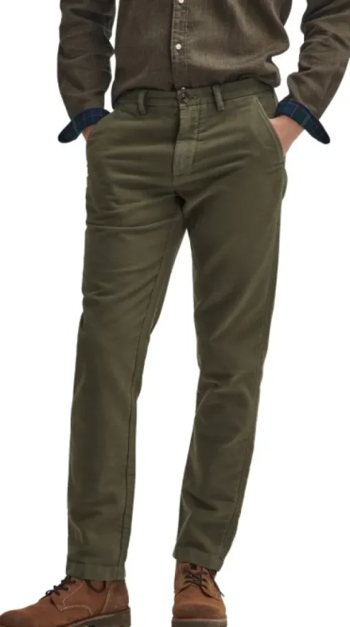 Moleskin Tailored Fit housut, Olive-Barbour Outlet