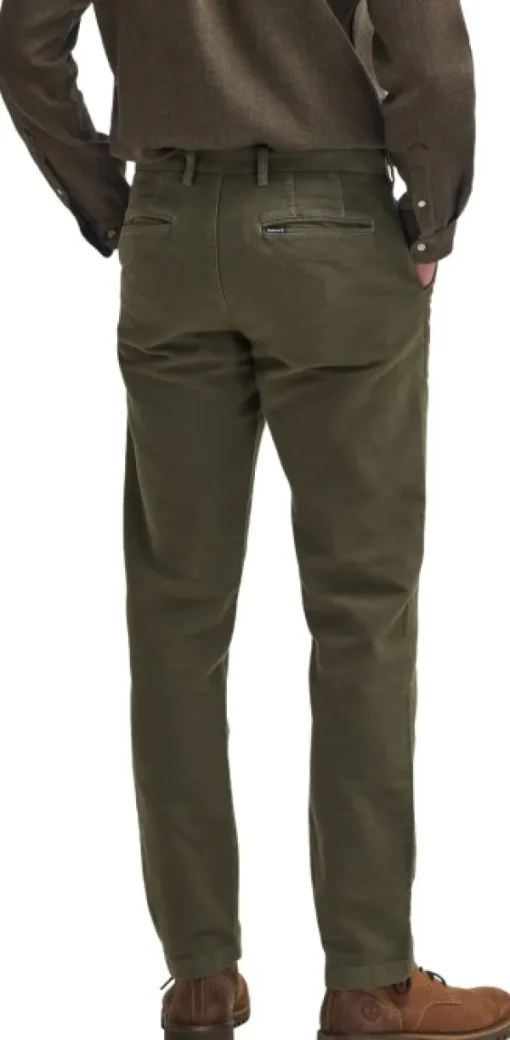 Moleskin Tailored Fit housut, Olive-Barbour Outlet