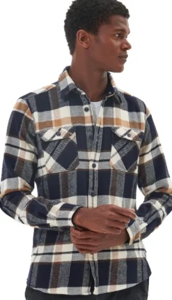 Barbour Mountain Tailored Shirt paita, Navy Clearance
