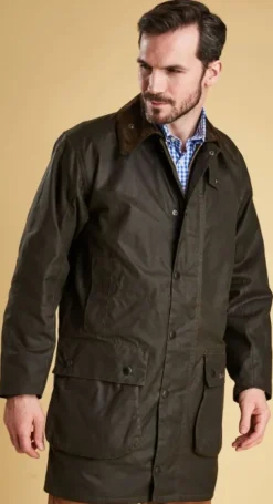 Barbour M's Classic Northumbria Wax Jacket Dark Olive Check Hot