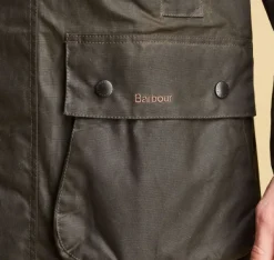 Barbour M's Classic Northumbria Wax Jacket Dark Olive Check Hot