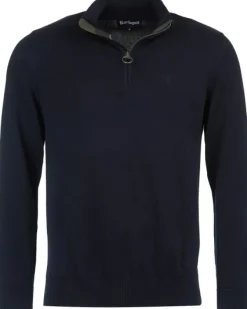 M's Cotton Half Zip Navy-Barbour Discount
