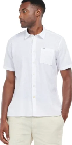 Barbour Nelson S/S Summer Shirt paita, White Clearance