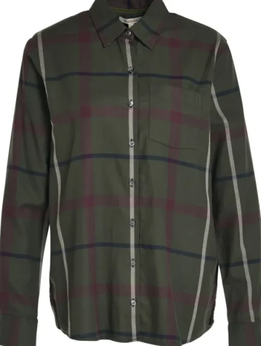 Oxer Check Shirt naisten paita, vihreä/musta-Barbour New