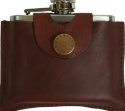 4oz Hinged Hipflask -taskumatti, ruskea-Barbour New