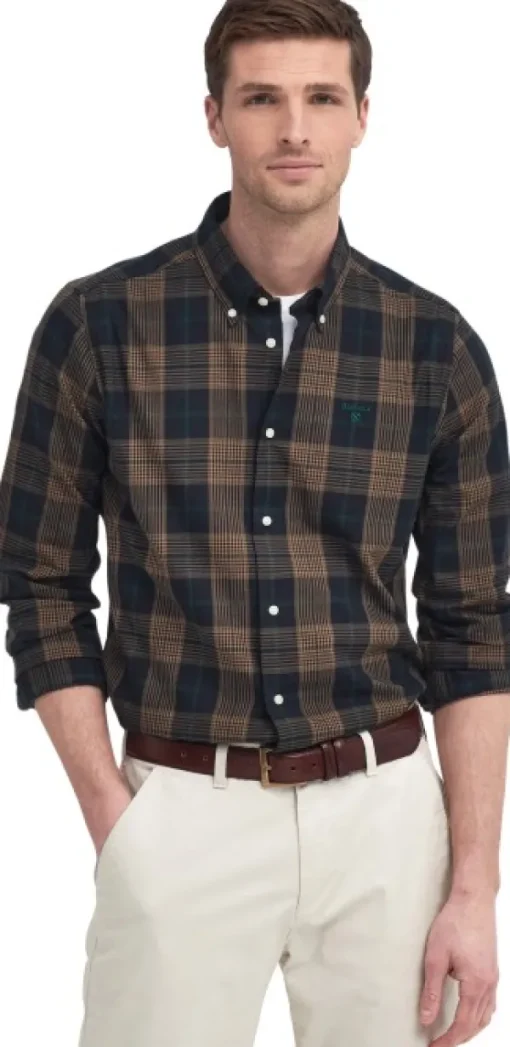 Barbour Pritchard Tailored Fit paita, Oatmeal Discount