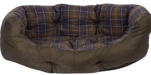 Quilted Dog Bed 35'' koiran peti, Olive-Barbour Hot