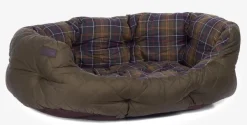 Quilted Dog Bed 35'' koiran peti, Olive-Barbour Hot