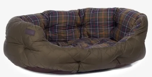 Quilted Dog Bed 35'' koiran peti, Olive-Barbour Hot