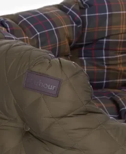 Quilted Dog Bed 35'' koiran peti, Olive-Barbour Hot