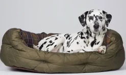 Quilted Dog Bed 35'' koiran peti, Olive-Barbour Hot