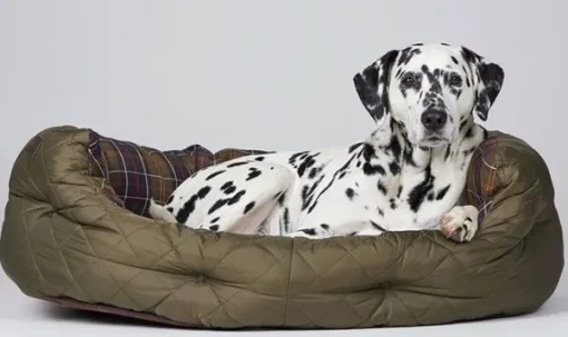 Quilted Dog Bed 35'' koiran peti, Olive-Barbour Hot
