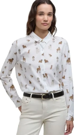 Safari Shirt naisten paita, Dog Print-Barbour Fashion