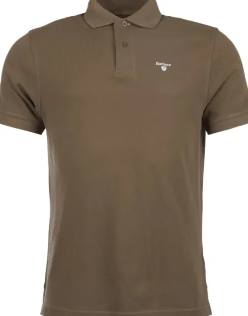 Barbour Tartan Pique Polo pikeepaita, Dark Olive/Classic New