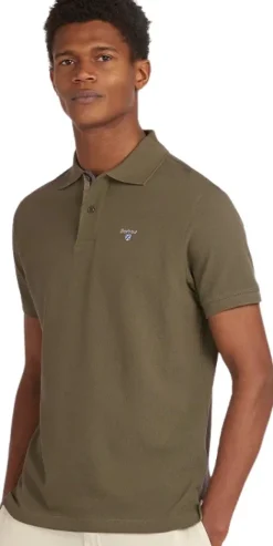Barbour Tartan Pique Polo pikeepaita, Dark Olive/Classic New