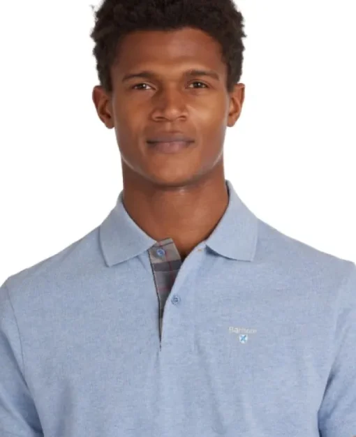 Barbour Tartan Pique Polo Shirt paita, Sky Marl New