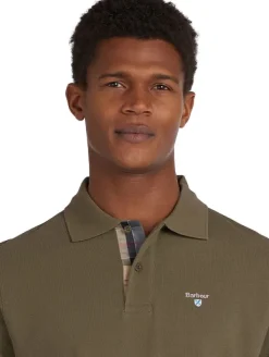 Barbour Tartan Pique Polo pikeepaita, Dark Olive/Classic New