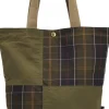 Transport Patchwork Tote Bag kassi, Dusky Green-Barbour Sale