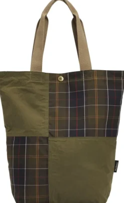 Transport Patchwork Tote Bag kassi, Dusky Green-Barbour Sale