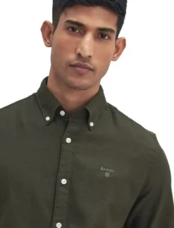 Twillbridge Tailored Fit paita, Olive/Ancient-Barbour New