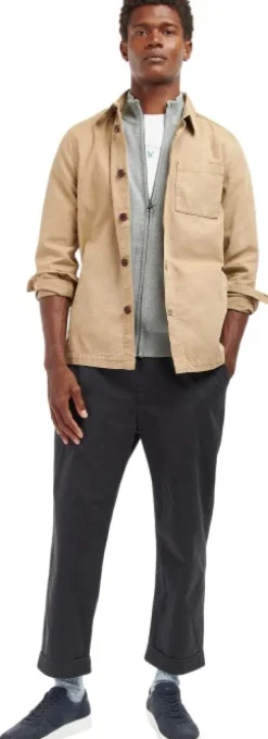 Barbour Washed Overshirt paita, vaaleanruskea New