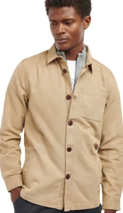 Barbour Washed Overshirt paita, vaaleanruskea New