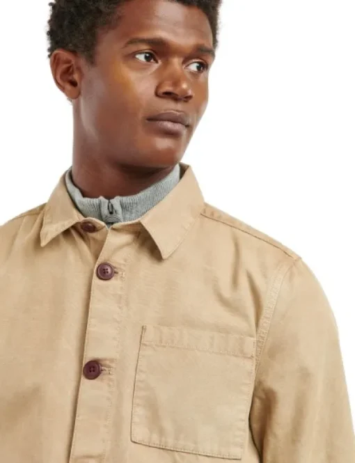 Barbour Washed Overshirt paita, vaaleanruskea New