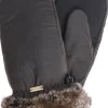 Wax with Fur Trim Mittens naisten kintaat, maastonvihreä-Barbour Best