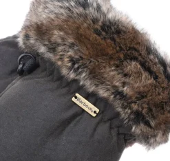 Wax with Fur Trim Mittens naisten kintaat, maastonvihreä-Barbour Best