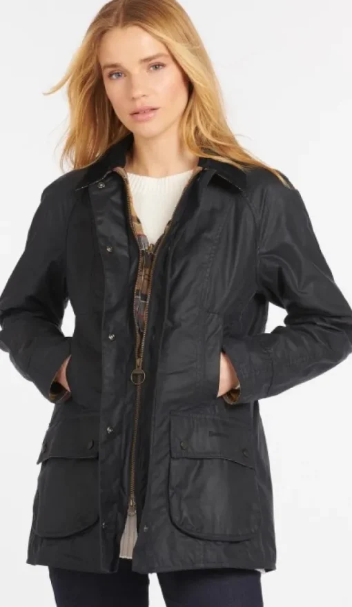 W's Beadnell Wax Jacket Navy-Barbour Best