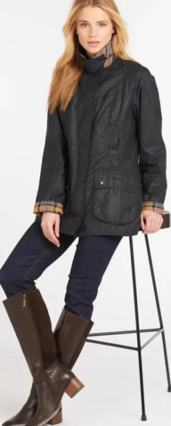W's Beadnell Wax Jacket Navy-Barbour Best