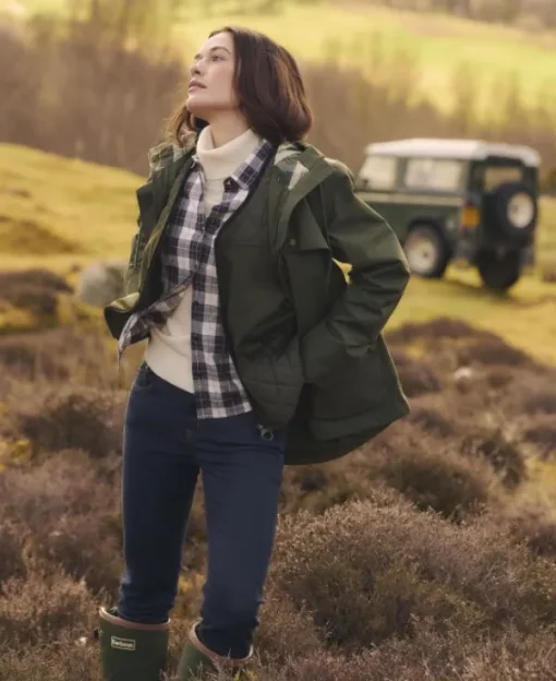 Barbour W's Dallas Waterproof Jacket Olive/Ancient Tartan Fashion