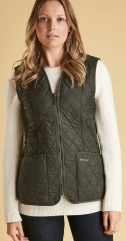 W's Fleece Betty Liner Dk Olive-Barbour New