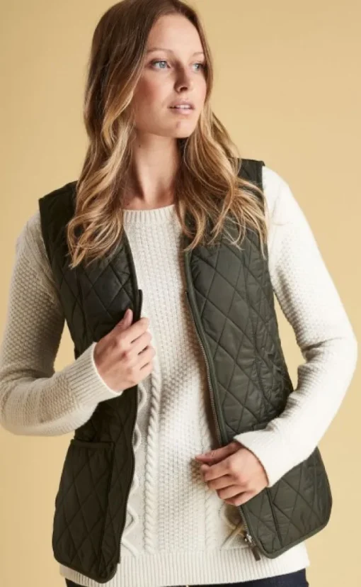 W's Fleece Betty Liner Dk Olive-Barbour New