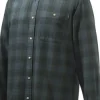 Wood Flannel Button Down Shirt kauluspaita, Beige & Green Overdyed Bark-Beretta Fashion