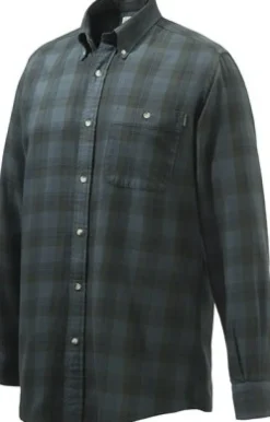 Wood Flannel Button Down Shirt kauluspaita, Beige & Green Overdyed Bark-Beretta Fashion