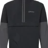 Berghaus Ms Wandermoor Wind Smock Jet Black/Grey Pinstripe New