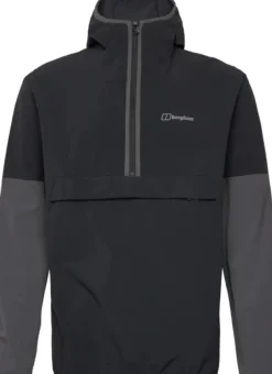 Berghaus Ms Wandermoor Wind Smock Jet Black/Grey Pinstripe New