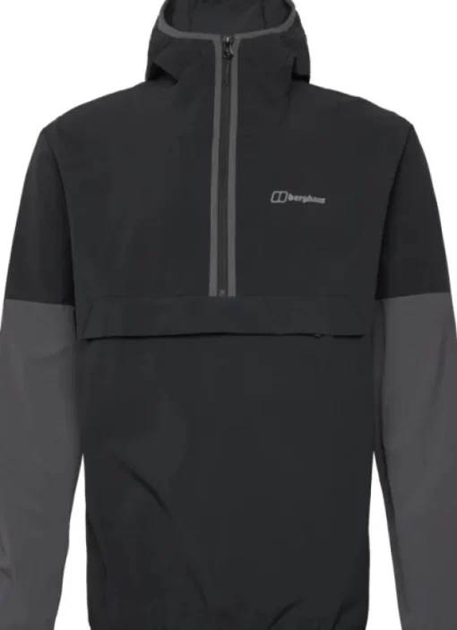 Berghaus Ms Wandermoor Wind Smock Jet Black/Grey Pinstripe New
