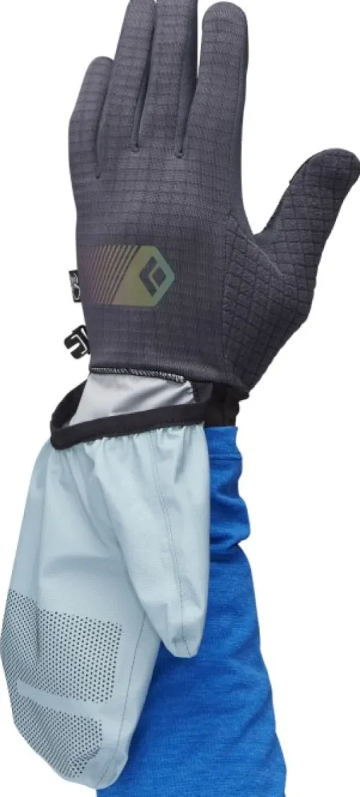 Black Diamond Gridtech Storm Hood Gloves hanskat/kintaat, Carbon/Glacier Best