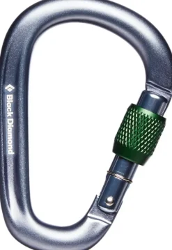 Pearlock Screwgate Carabiner lukittava karbiini, harmaa-Black Diamond Outlet