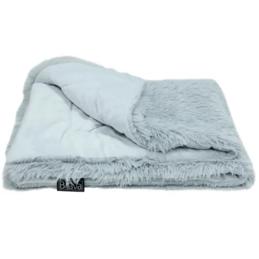 Fluffy Calming Bed Light Grey Rectangle L-Brava Hot