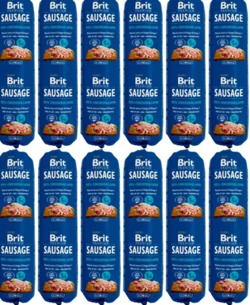 Chicken & Lamb -koiranmakkara 800 g x 12-Brit Premium Discount